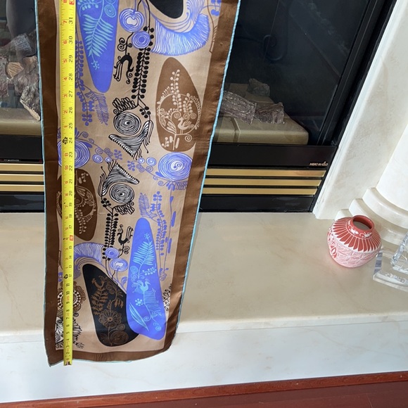 Oblong Sally Gee Silk Scarf Vintage - Picture 13 of 14